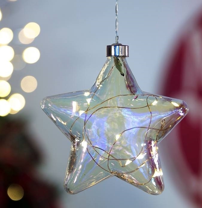 LED-Glas-Leuchte Stern 18 cm
